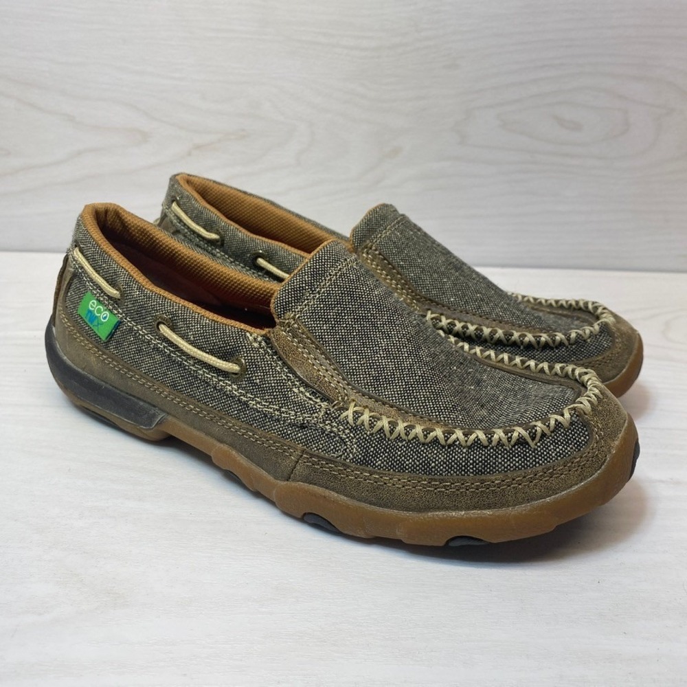 Twisted X Womens 7.5 Driving Mocs EcoTWX Slip On Brown WDMS009 Loafers